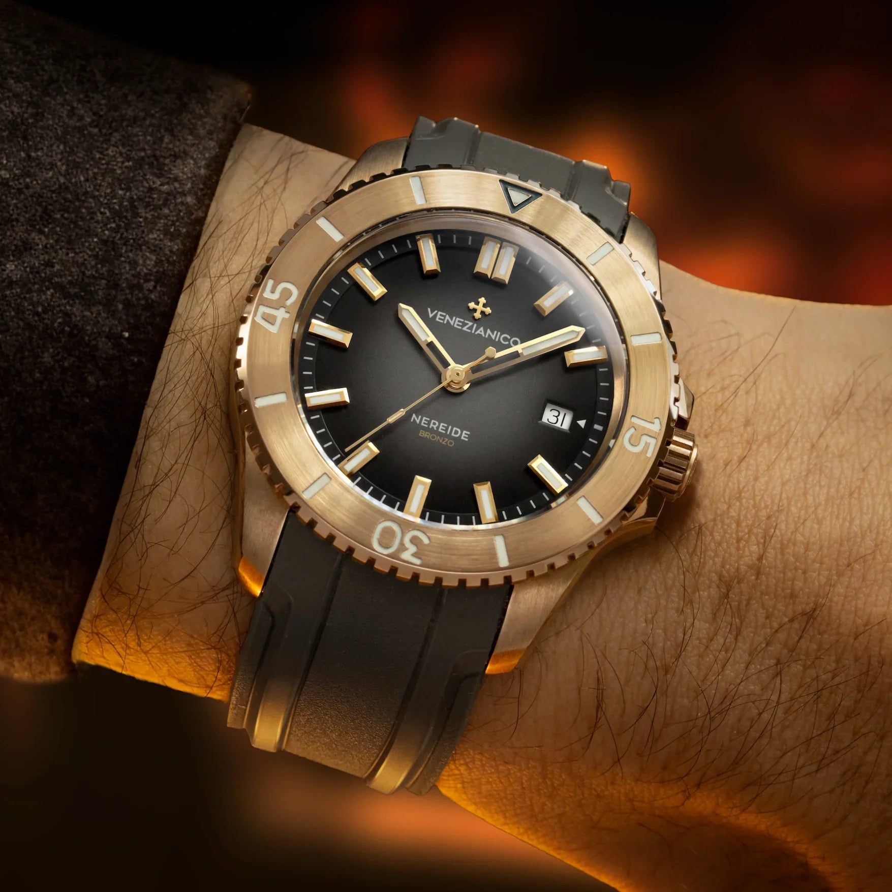 Venezianico Nereide Bronzo Men's Gold Grey Watch