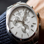 Tissot T Classic PR 100 Chronograph Silver Dial Silver Steel Strap Watch For Men - T101.417.11.031.00