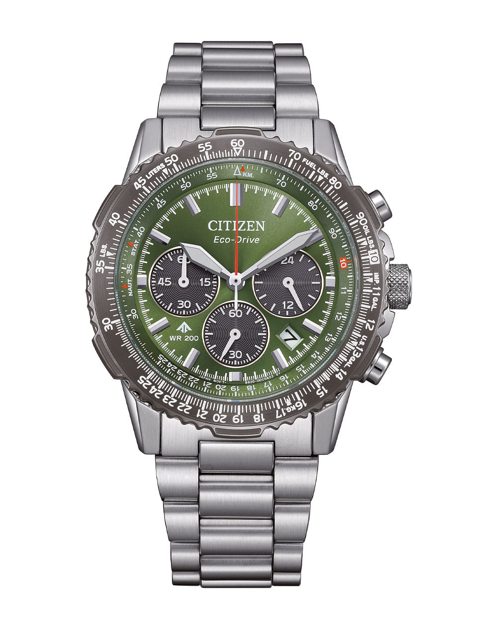 Citizen Eco-Drive Promaster Navihawk Green Dial Stainless Steel Watch CA4664-60W
