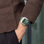 CLUSE Quadrus Multifunction Stainless Steel Green Dial Silver Men's Watch CW26202