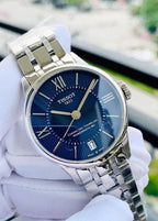 Tissot Chemin Des Tourelles Powermatic 80 Lady Blue Dial Silver Steel Strap Watch For Women - T099.207.11.048.00