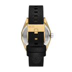 Diesel Scraper Analogue Black Leather Strap Silver Dial Watch DZ2219