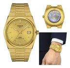 Tissot PRX Powermatic 80 Gold Dial Gold Steel Strap Watch for Men - T137.407.33.021.00