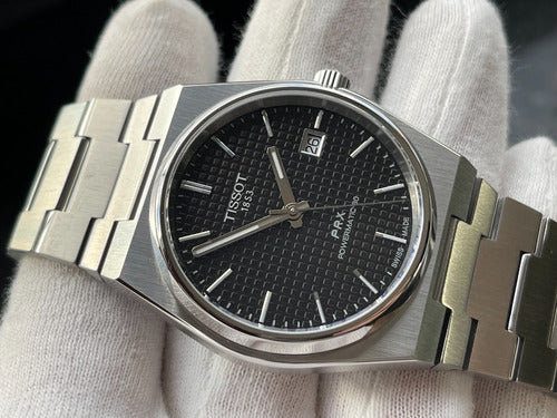 Tissot PRX Powermatic 80 Black Dial Silver Steel Strap Watch for Men - T137.407.11.051.00