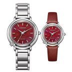 Citizen Eco-Drive Stainless Steel Red Dial Watch EM1090-78X