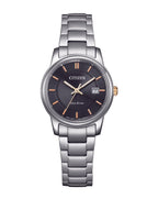 Citizen Eco-Drive Black Dial Stainless Steel Watch EW2317-76E