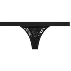 Eyelet Lace Thong in Black