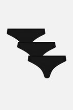 Base Low Thong in Black (Pack)