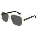 Gucci GG0529S Navigator Sunglasses Gold Grey Asian Fit