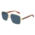 Gucci GG0529S Square Navigator Sunglasses Gold Grey Web Collection