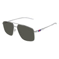 Gucci GG1676S Navigator Sunglasses Silver Grey Web Collection