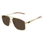 Gucci GG1676S Navigator Sunglasses Gold Brown Web Collection
