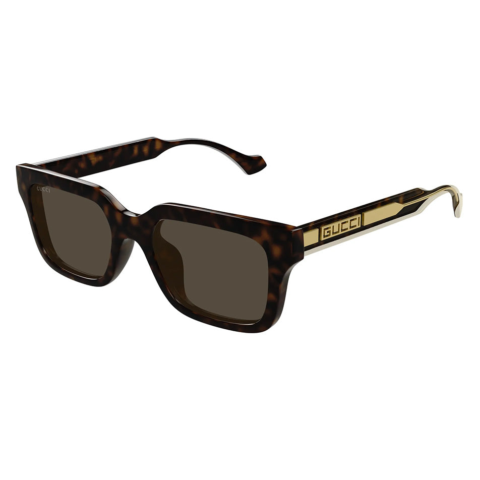 Gucci GG1732SK Lettering Square Sunglasses Havana Brown
