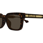 Gucci GG1732SK Lettering Square Sunglasses Havana Brown