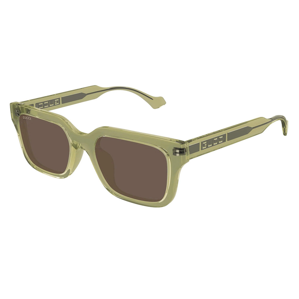 Gucci GG1732SK Lettering Square Sunglasses Green Brown