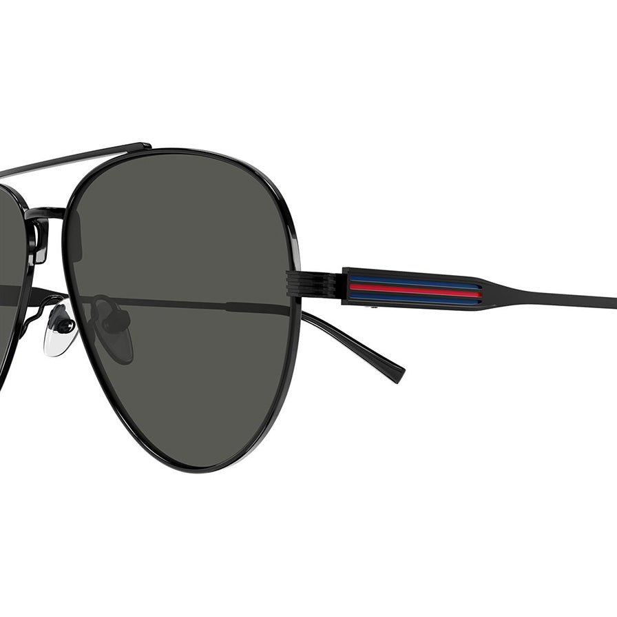 Gucci GG1874S Aviator Sunglasses Black Grey Mirror