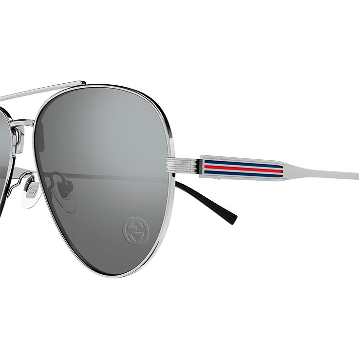 Gucci GG1874S-002 Aviator Grey Silver Mirror Sunglasses