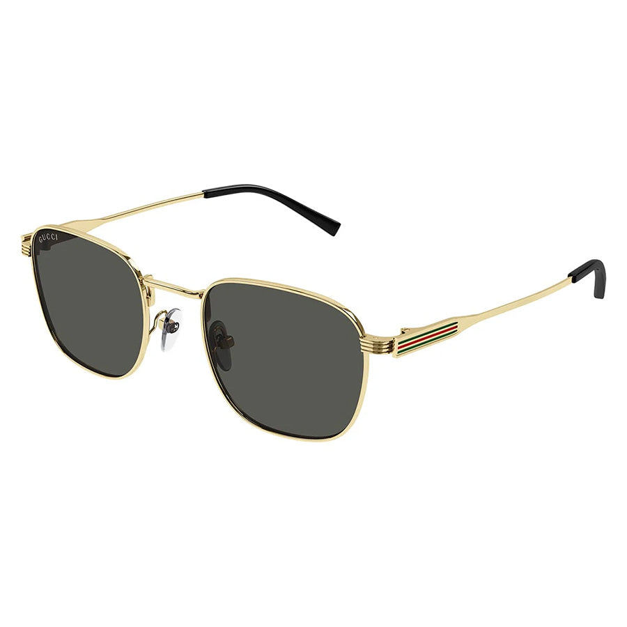 Gucci GG1876S Geometric Pilot Sunglasses Gold Grey