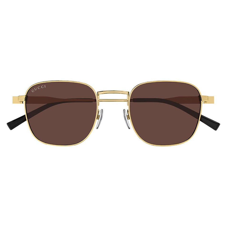 Gucci GG1876S Geometric Pilot Sunglasses Gold Brown