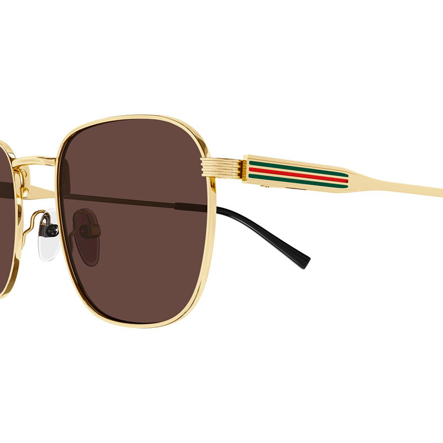 Gucci GG1876S Geometric Pilot Sunglasses Gold Brown