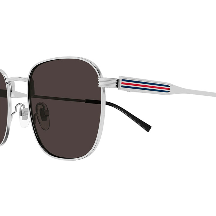 Gucci GG1876S Geometric Pilot Sunglasses Silver Grey