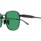 Gucci GG1876S Geometric Pilot Sunglasses Black Green