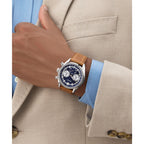 Guess Mens Brown Silver Tone Multi-function Watch GW0972G1