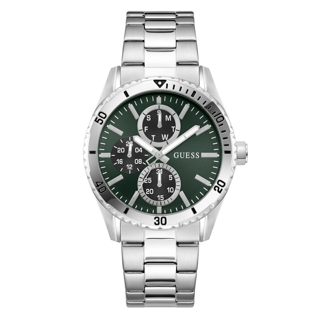 Guess Mens Silver Tone Analogue Watch GW1061G1