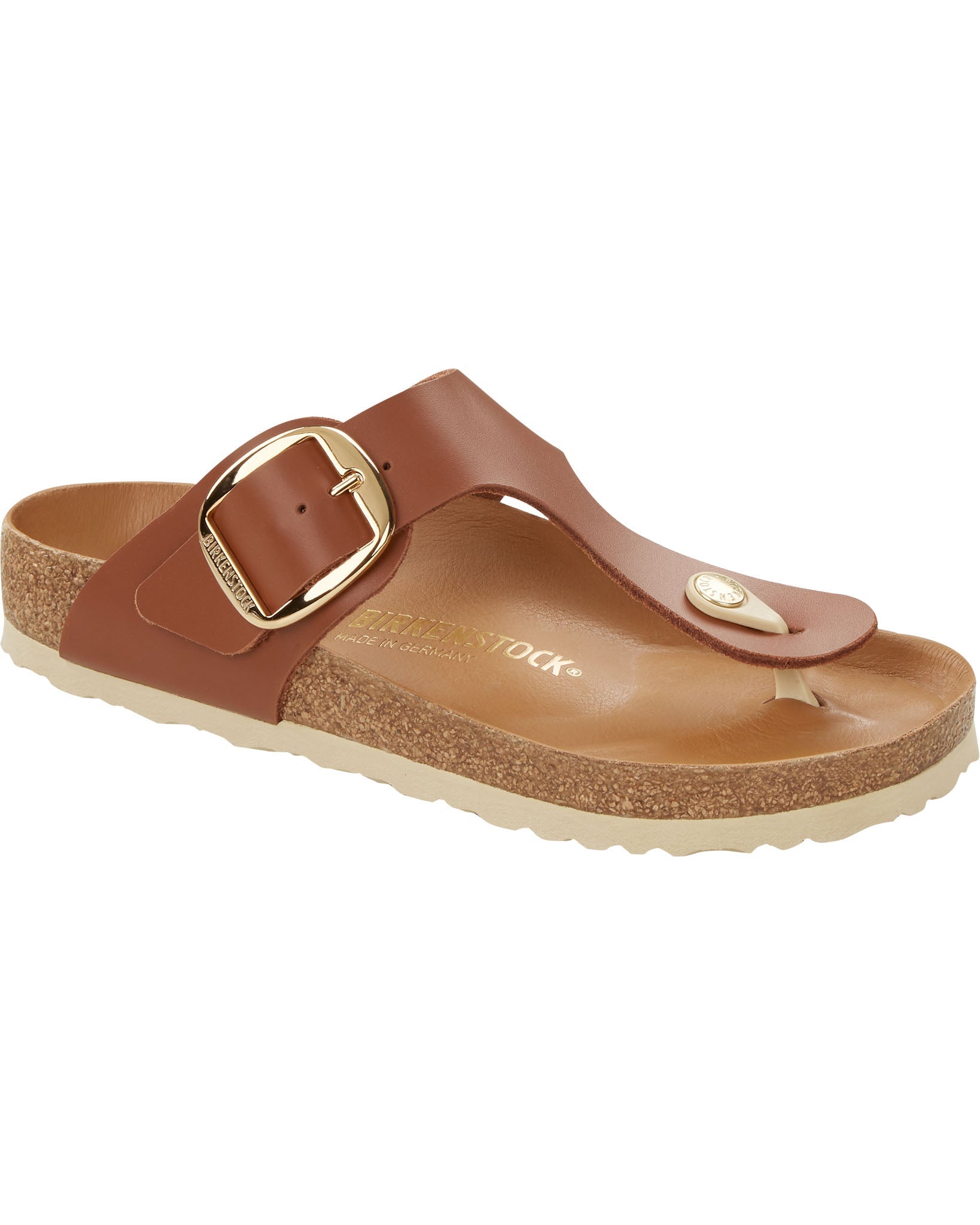 Gizeh Big Buckle Cognac Leather Sandals