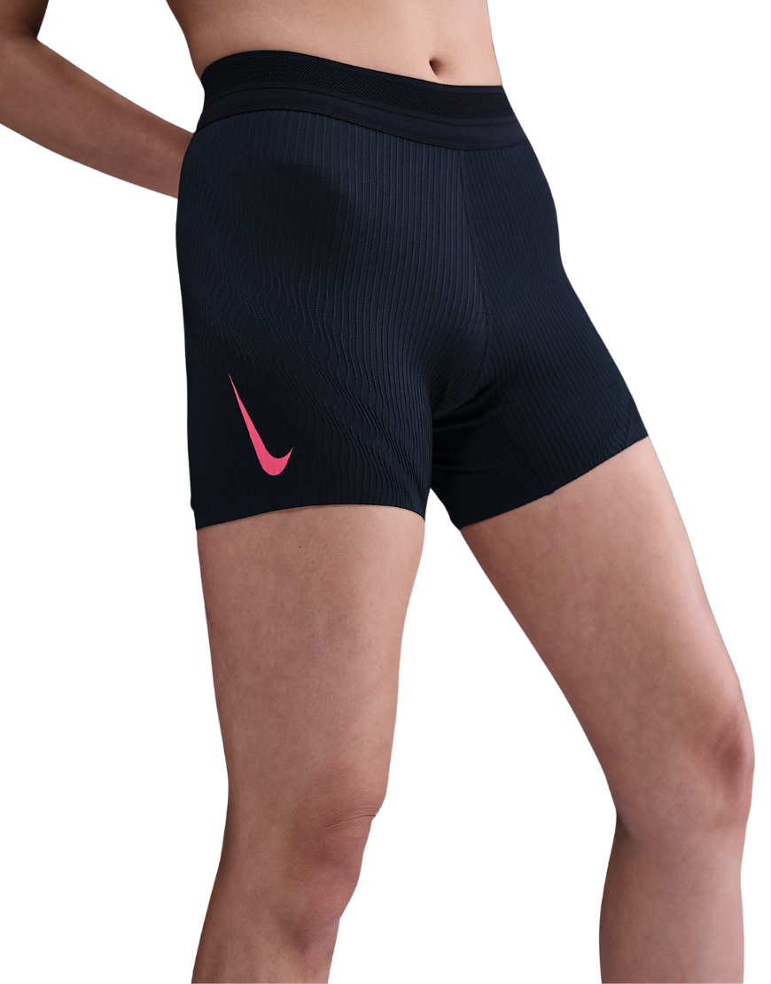 Women's Dri-FIT AeroSwift Running Shorts: Black/Aster Pink/Green Shock
