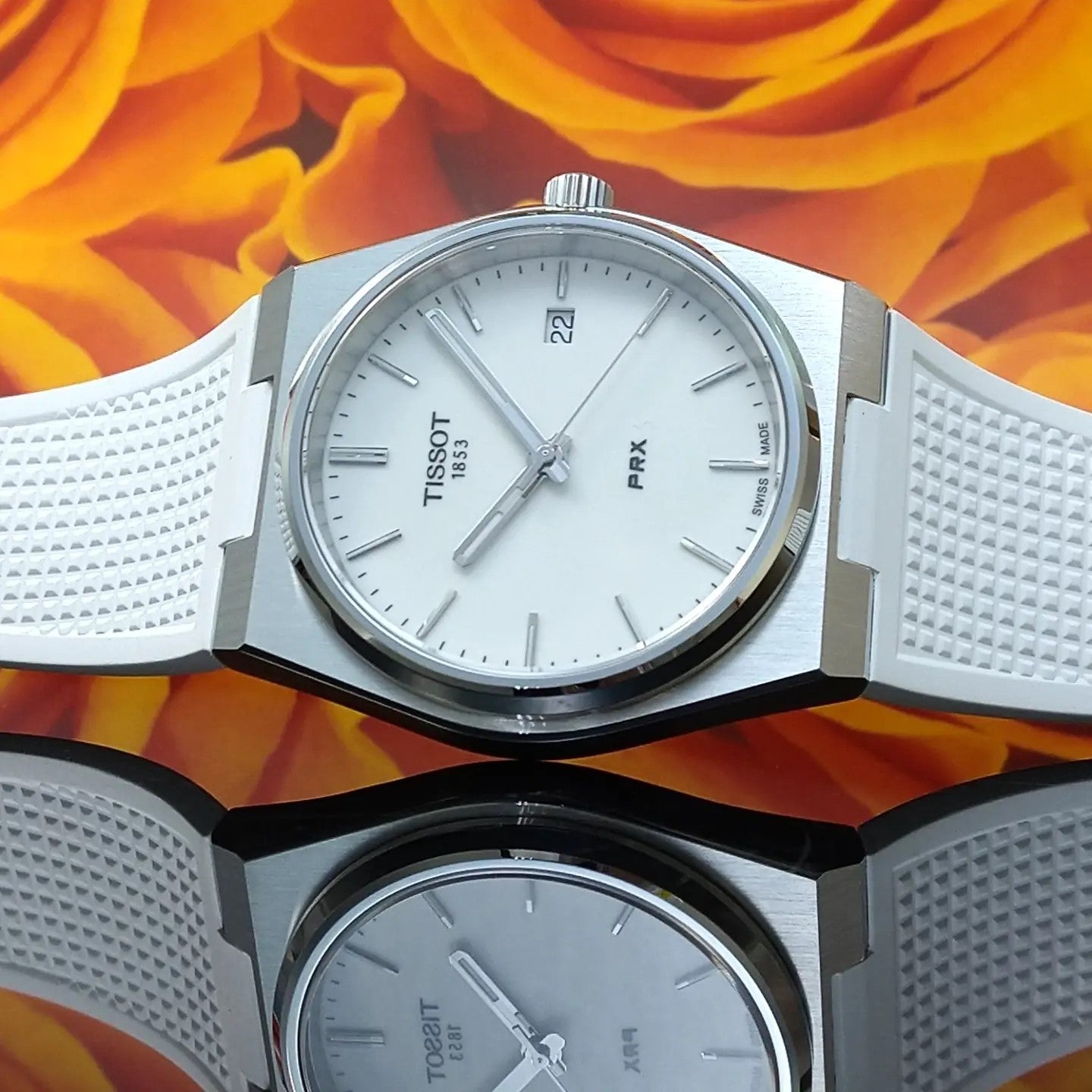 Tissot PRX 40 White Dial White Rubber Strap Watch For Men -  T137.410.17.011.00