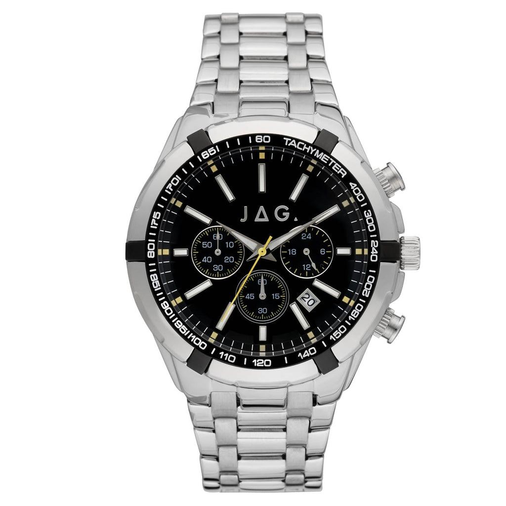 Jag Boss Silver Stainless Steel 46mm Watch for Men Classic Style