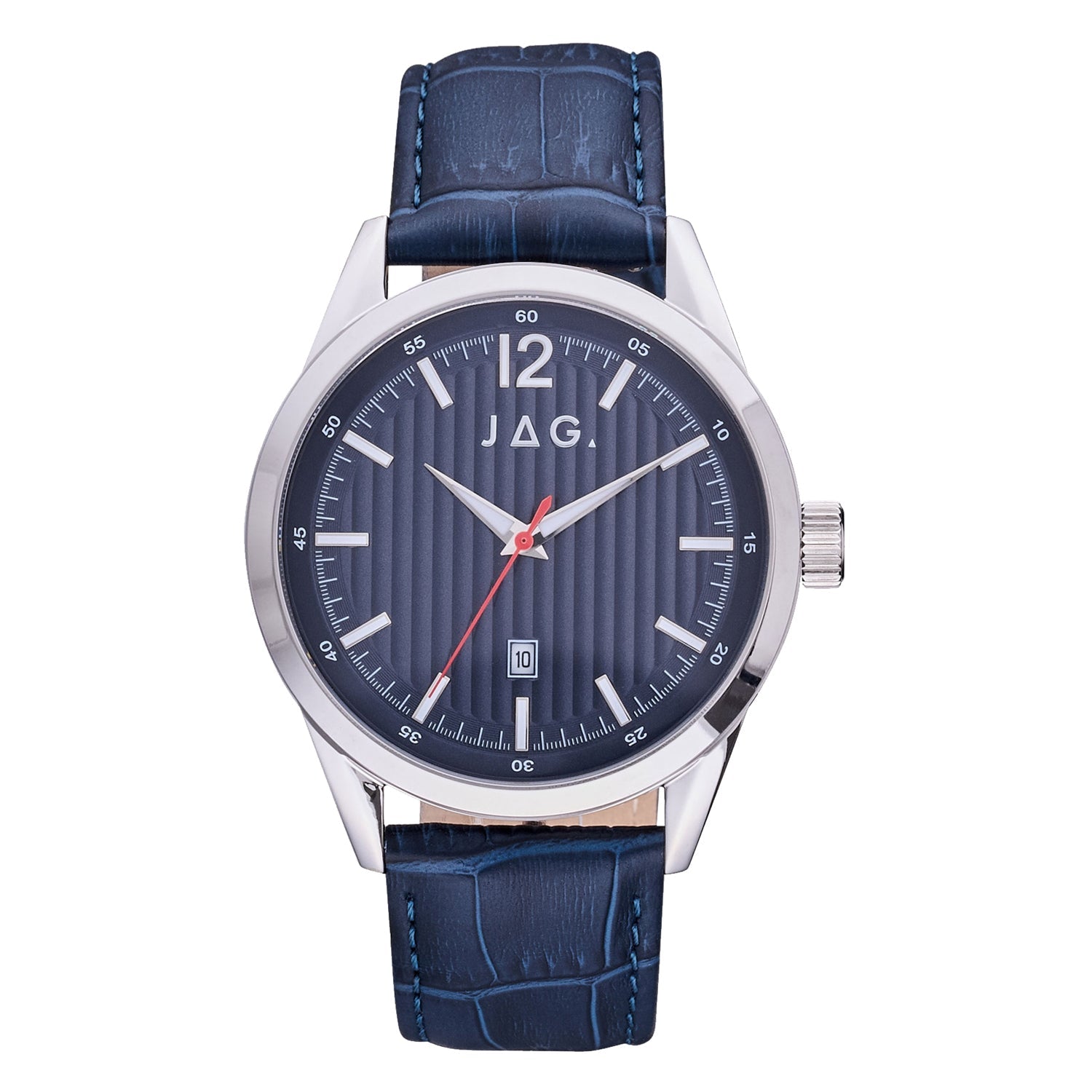 Jag Colo Silver Stainless Steel Mens Watch 44mm Modern Design