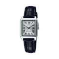 Casio Ladies' Rectangular White Leather Watch