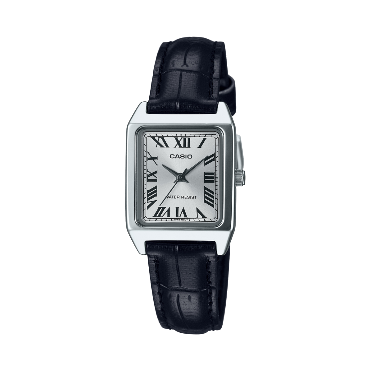 Casio Ladies' Rectangular White Leather Watch