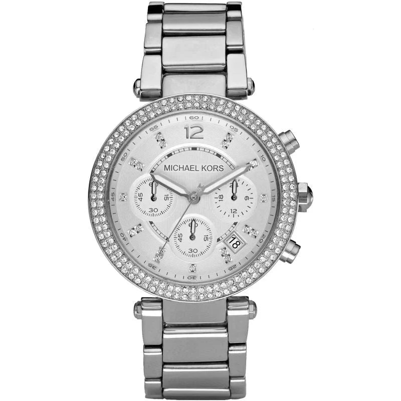 Michael Kors Silver Parker 39mm Chronograph Ladies Watch