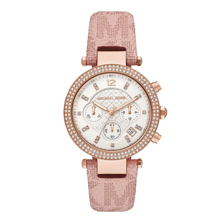 Michael Kors Ladies Watch Parker Chronograph 39mm White Pink