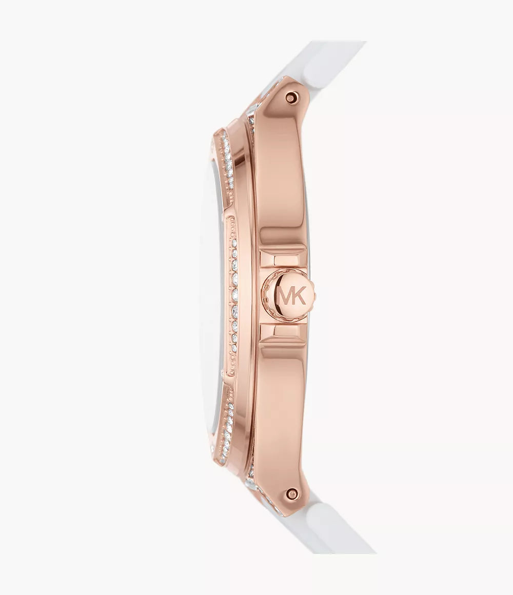 Michael Kors Ladies Watch Lennox 43mm White Rose Gold