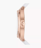 Michael Kors Ladies Watch Lennox 43mm White Rose Gold