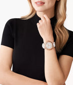 Michael Kors Ladies Watch Lennox 43mm White Rose Gold
