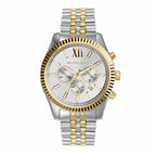 Michael Kors Lexington Silver Dial Two Tone Stainless Steel Watch MK8344
