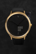 Mondaine Watch Helvetica No1 Light Gold Black