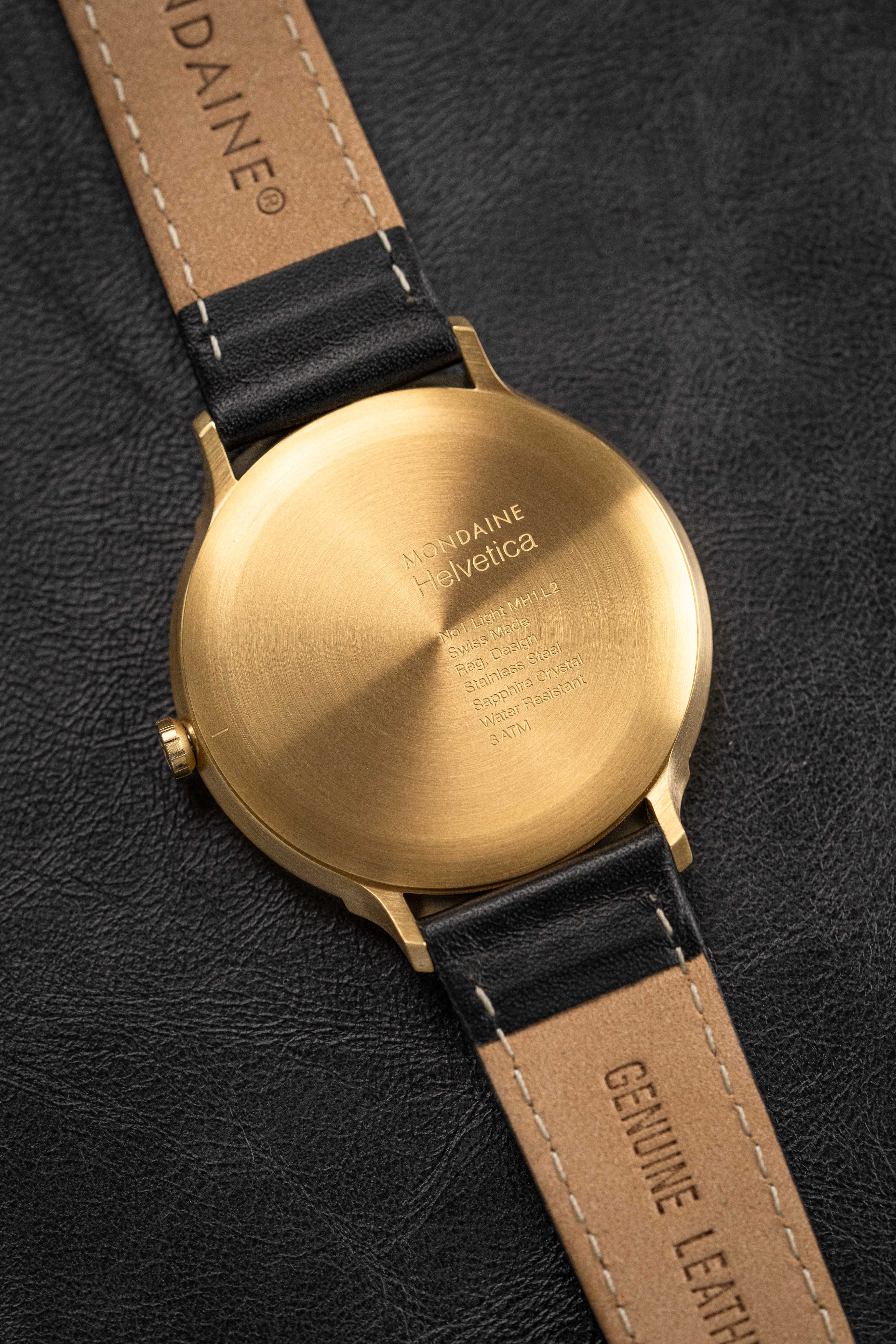 Mondaine Watch Helvetica No1 Light Gold Black