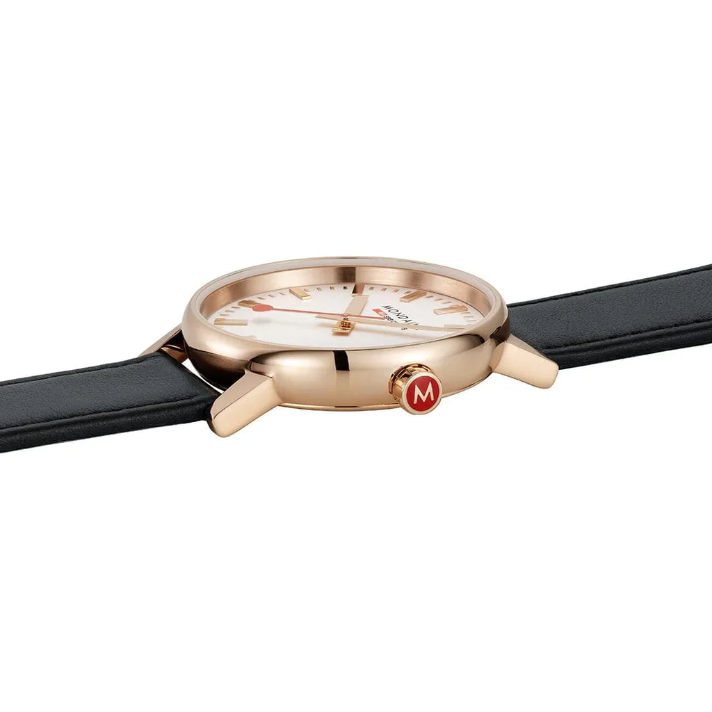 Mondaine Watch EVO2 Rose Gold Black