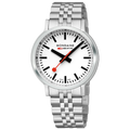Mondaine Stop2go Backlight White Dial Stainless Steel Watch MST.4101B.SJ.2SE