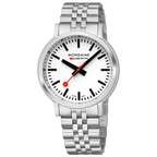 Mondaine Stop2go Backlight White Dial Stainless Steel Watch MST.4101B.SJ.2SE