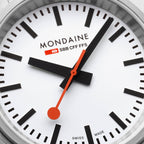 Mondaine Stop2go Backlight White Dial Stainless Steel Watch MST.4101B.SJ.2SE