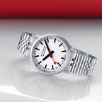 Mondaine Stop2go Backlight White Dial Stainless Steel Watch MST.4101B.SJ.2SE