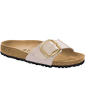 Madrid Big Buckle Graceful Pearl White Birko-Flor Sandals