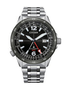 Citizen GMT Promaster Automatic Stainless Steel Black Dial Watch NB6046-59E